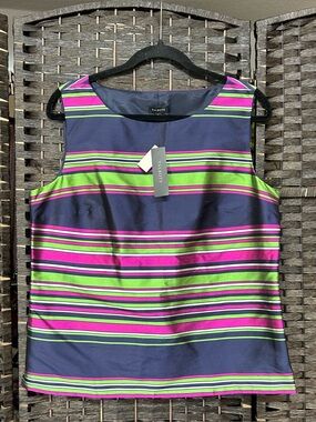 Talbots striped blouse made of raw silk brand new size 12 large